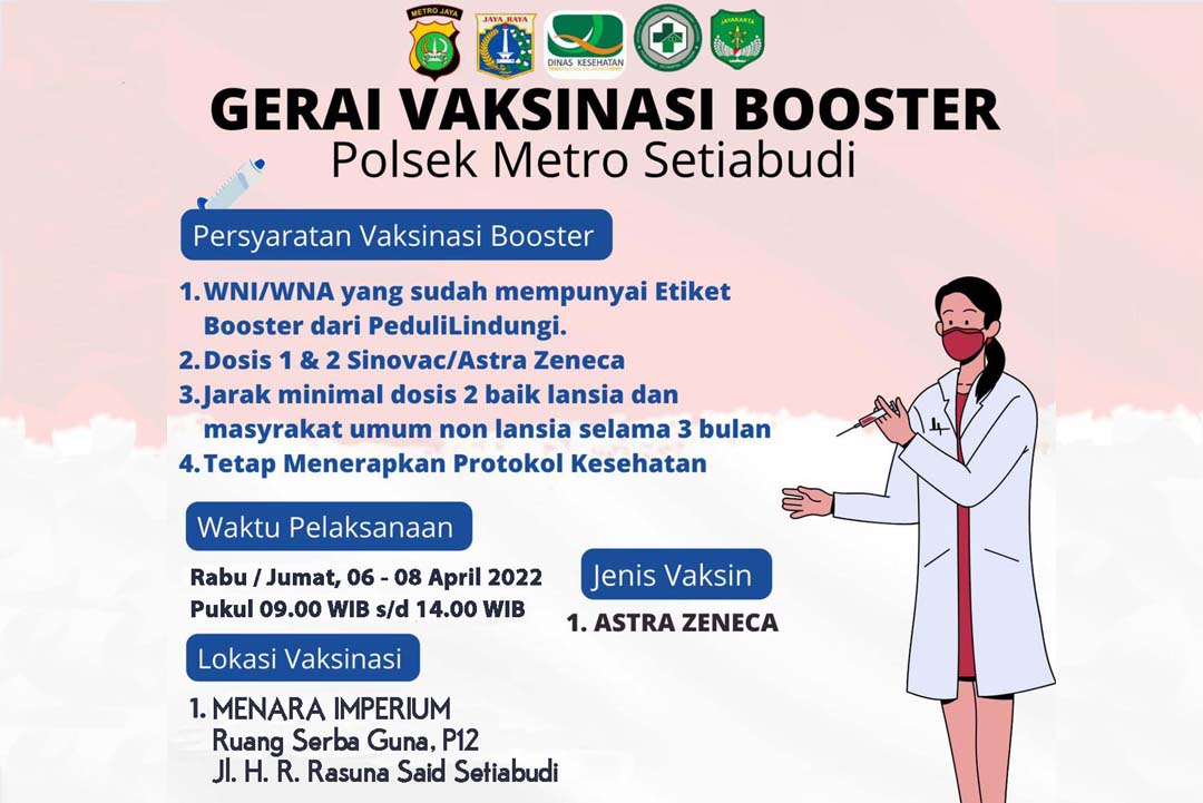Gerai Vaksinasi Booster Polsek Metro Setiabudi dan PPPSRSMI